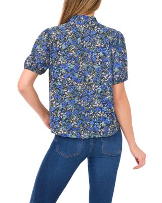 Tie Neck Short Sleeve Top