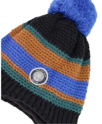  Boys' Lined Peruvian Knit Pompom Hat Stripes - Little Kid, Big Kid