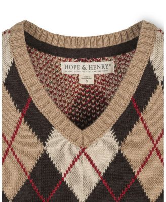 Boys' Organic V-Neck Argyle Sweater Vest - Little Kid, Big Kid