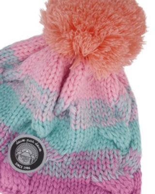 Girls' Lined Peruvian Knit Pompom Hat - Toddler|Child - Little Kid, Big Kid