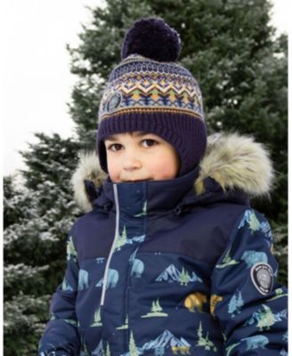  Boys' Lined Peruvian Knit Hat with Pompom - Little Kid, Big Kid