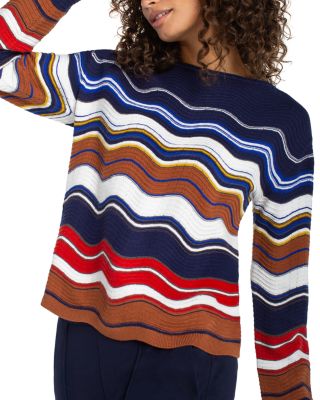 Boat Neck Scallop Hem Sweater 