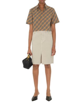  Cropped Check Cotton Shirt