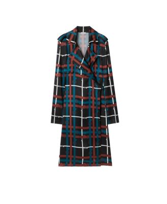  Belt Check Viscose Trench Dress