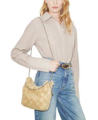 Mini Fleming Shearling Hobo Bag