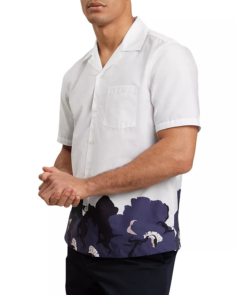 Ted Baker Biscarn Floral Print Relaxed Fit Short Sleeve Shirt
