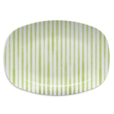 Green Simple Stripes Platter