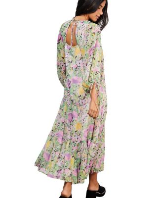 Chiffon Batwing Midi Dress