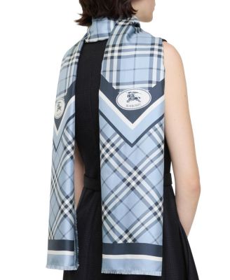 Check Knight Stamp Silk Scarf