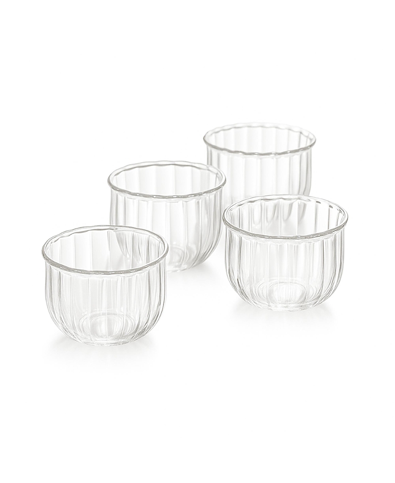 Fleck Kira Glass Cups - Set Of 4 In Transparent