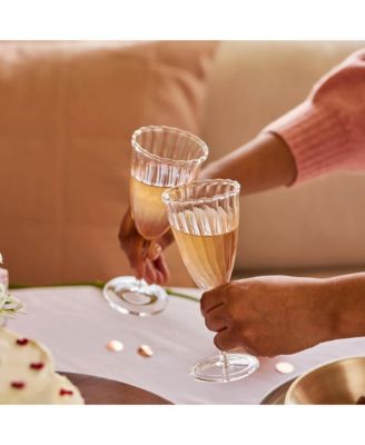 Kira Stemware Champagne Flutes, Set of 2