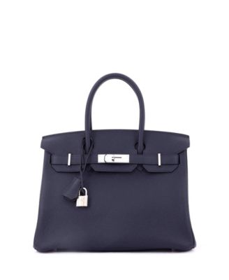 Birkin 30 Handbag Blue Togo with Palladium Hardware