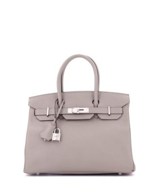 Birkin 30 Handbag Grey Epsom with Palladium Hardware