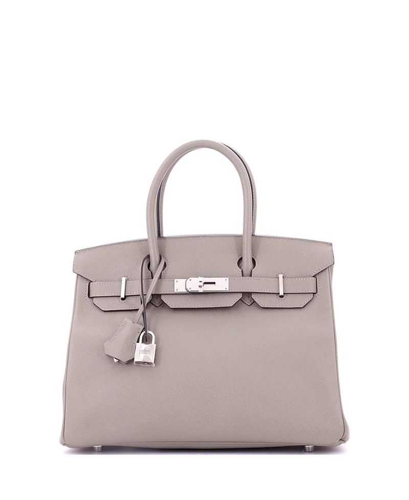 Pre-owned Pre-owned Hermes Hermes Birkin 30 Handbag Grey Epsom With Palladium Hardware In Gray