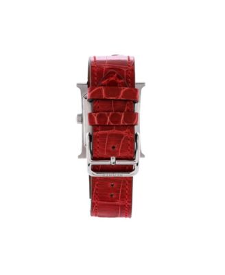 Heure H Automatic Watch in Stainless Steel and Alligator with Diamond Bezel 26mm