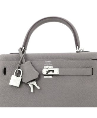 Kelly 25 Handbag Grey Togo with Palladium Hardware