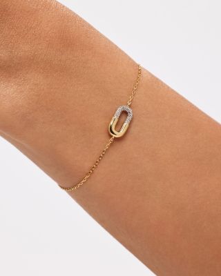 Micropave Gold Charm Blake Bracelet