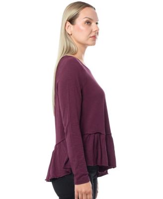 Raglan Asymmetric Peplum Hem Tee