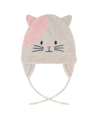  Girls' Lined Knit Hat with Ears - Baby