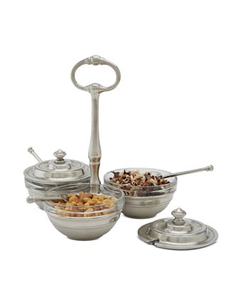 Pewter Condiment Caddy Set