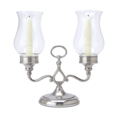 Pewter Double Garden Candle Holder
