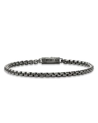 Dark Silver Box Chain Bracelet