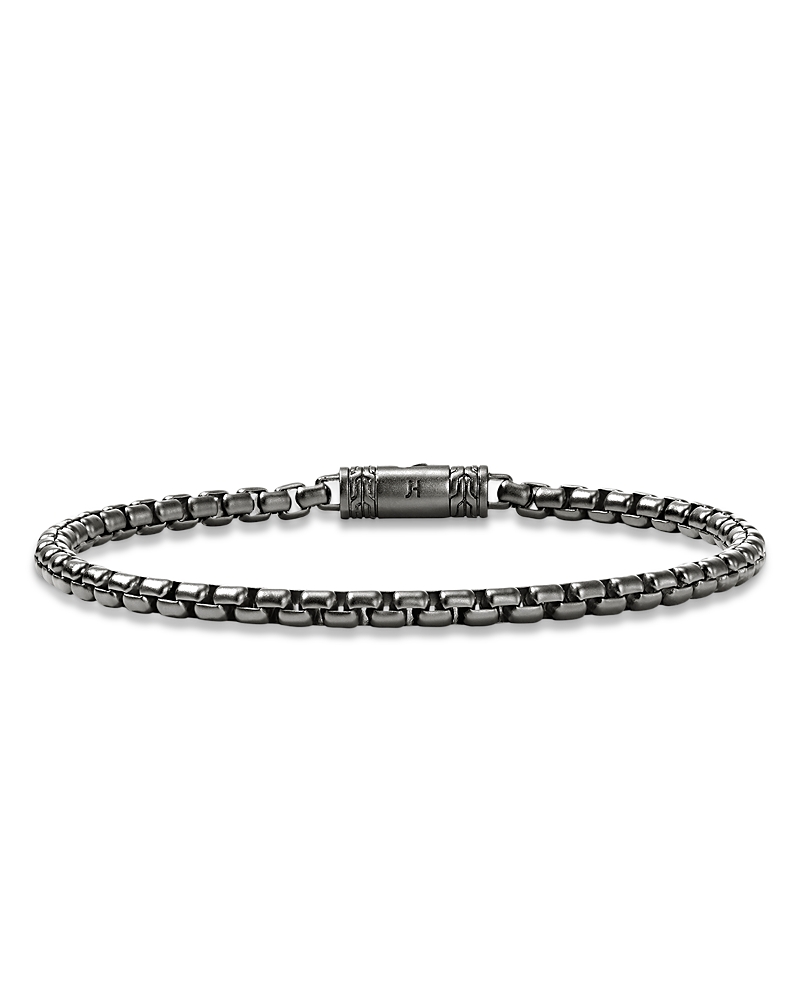 John Hardy Dark Silver Box Chain Bracelet