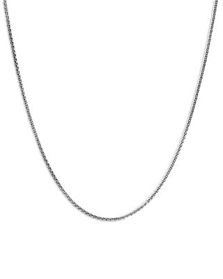 Men's Sterling Silver Chain Box Link Necklace, 22"
