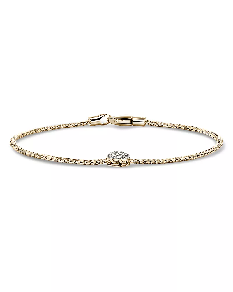 John Hardy 14K Yellow Gold Jh Essentials Diamond Pave Bracelet