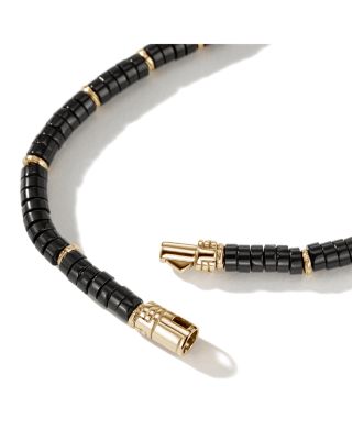 14K Yellow Gold Heishi Onyx Bracelet