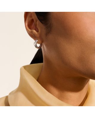 Sterling Silver JH Essentials Crossover Hoop Earrings