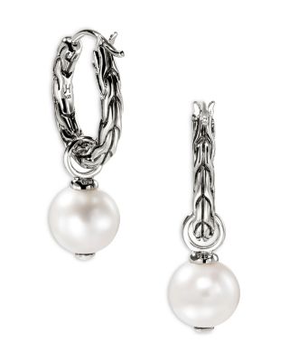 Sterling Silver JH Essentials Freshwater Pearl Hoop Earrings