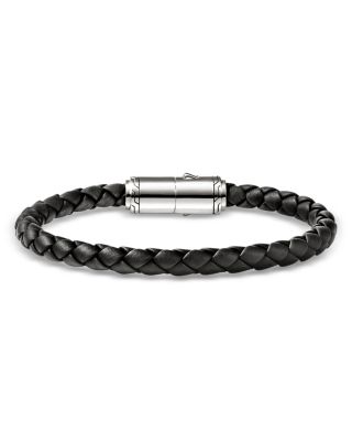 Sterling Silver Leather Bracelet