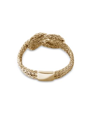 14K Yellow Gold Love Knot Chain Ring
