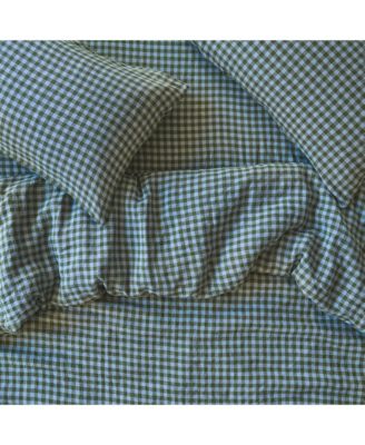 Colour Drenched Gingham Linen Duvet Cover, King