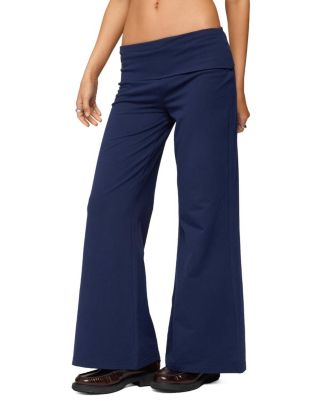 Petite Wide Leg Fold Over Pants