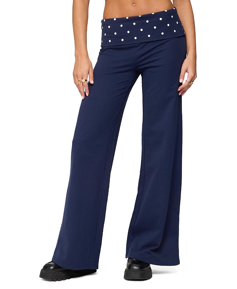 Edikted Reeva Polka Dot Fold Over Pants