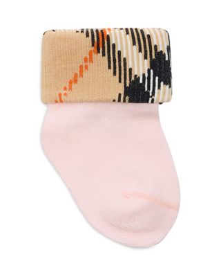Unisex Check Turn Back Socks Set, Pack of 2 - Baby