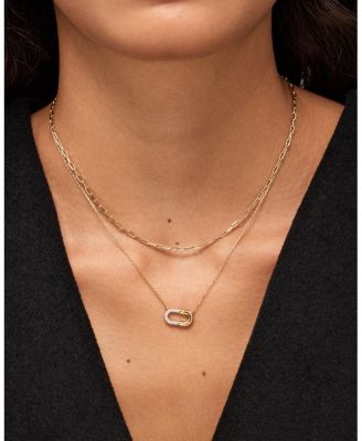  Mini Micropave Gold Pendant Blake Necklace