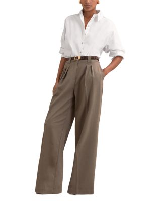 Petite Poppie Wide Leg Flannel Trousers