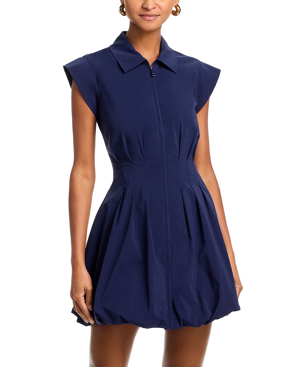 Steve Madden Dyanne Poplin Pleated Mini Dress