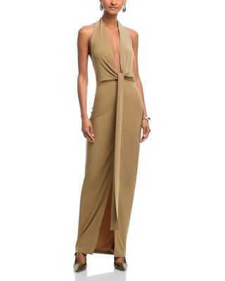 Tie Front Halter Gown