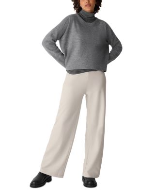 Felted Wool Jersey Wide Leg Pants