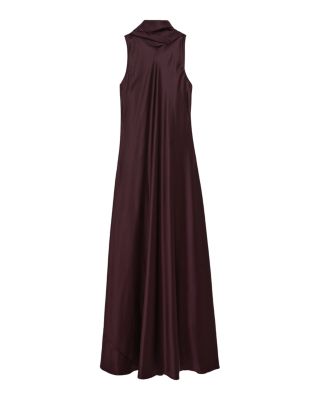Petite Fae Satin Cape Maxi Dress