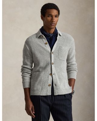 Textured Cotton Cardigan Sweater