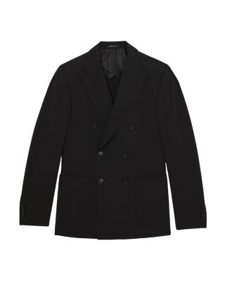 Finale Double Breasted Peak Lapel Textured Blazer