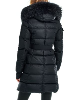 Infinity Down Coat with Shearling Trimmed Hood