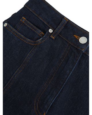 June Pin Stitch High Rise Flare Jeans in Indigo