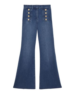 Athena High Rise Flare Jeans in Mid Blue