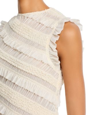 Ruffled Asymmetrical Hemming Top